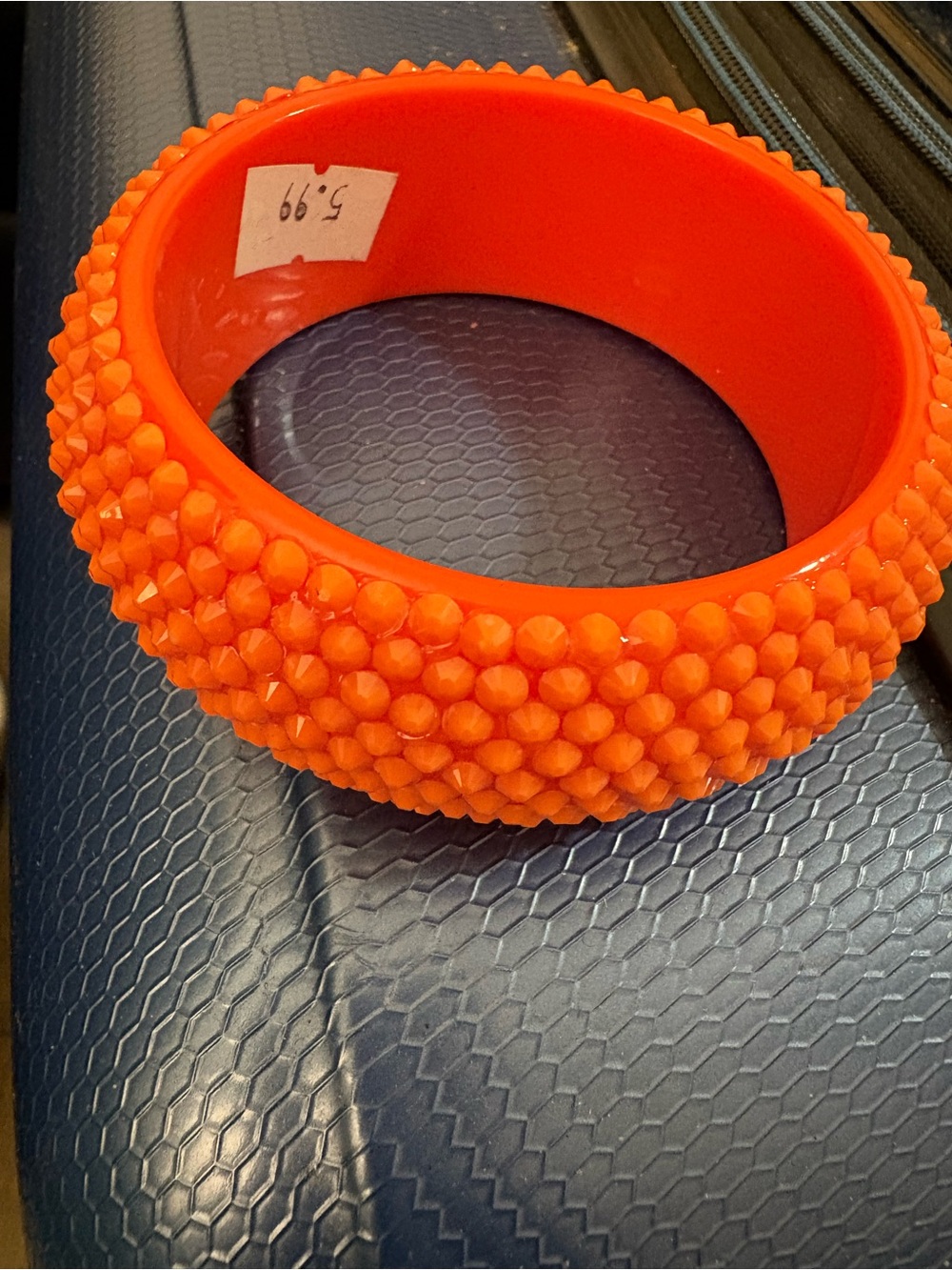 Orange Textured Resin Bangle Bracelet - Women Accessories